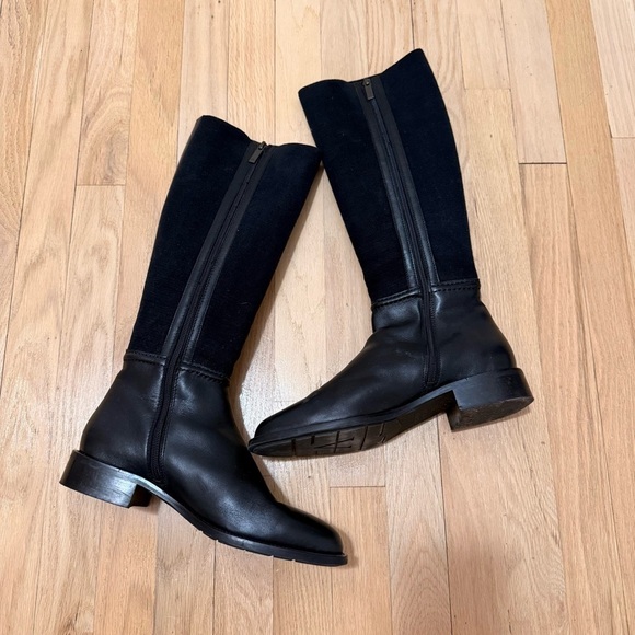 Aquatalia Shoes - Aquatalia Black Knee-High Tall Leather Boots Size 8.5 Retail for $650